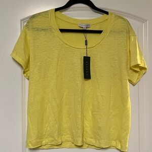 Chaser NWT Linen Short Sleeve T Shirt in Yellow, Size Small